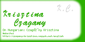 krisztina czagany business card